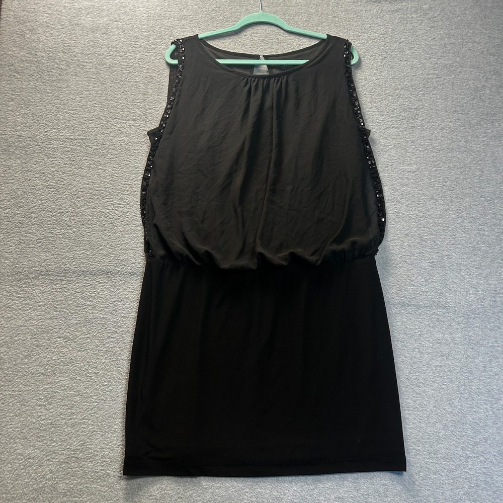 Cocktail Party Dress Womens Size 16 Black Little Sleeveless Blouson Scarlett